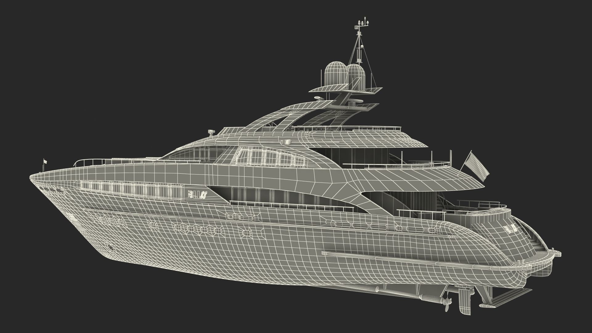 Bliss Motor Mega Yacht for Travel 3D model_50