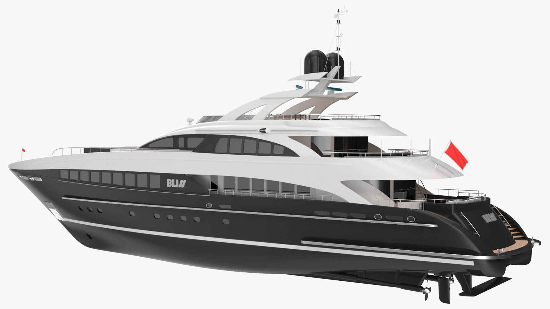 Bliss Motor Mega Yacht for Travel 3D model_23