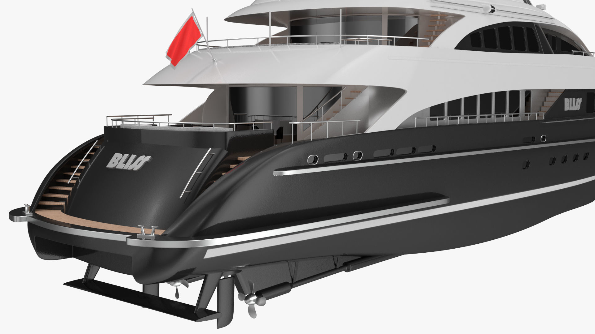 Bliss Motor Mega Yacht for Travel 3D model_30