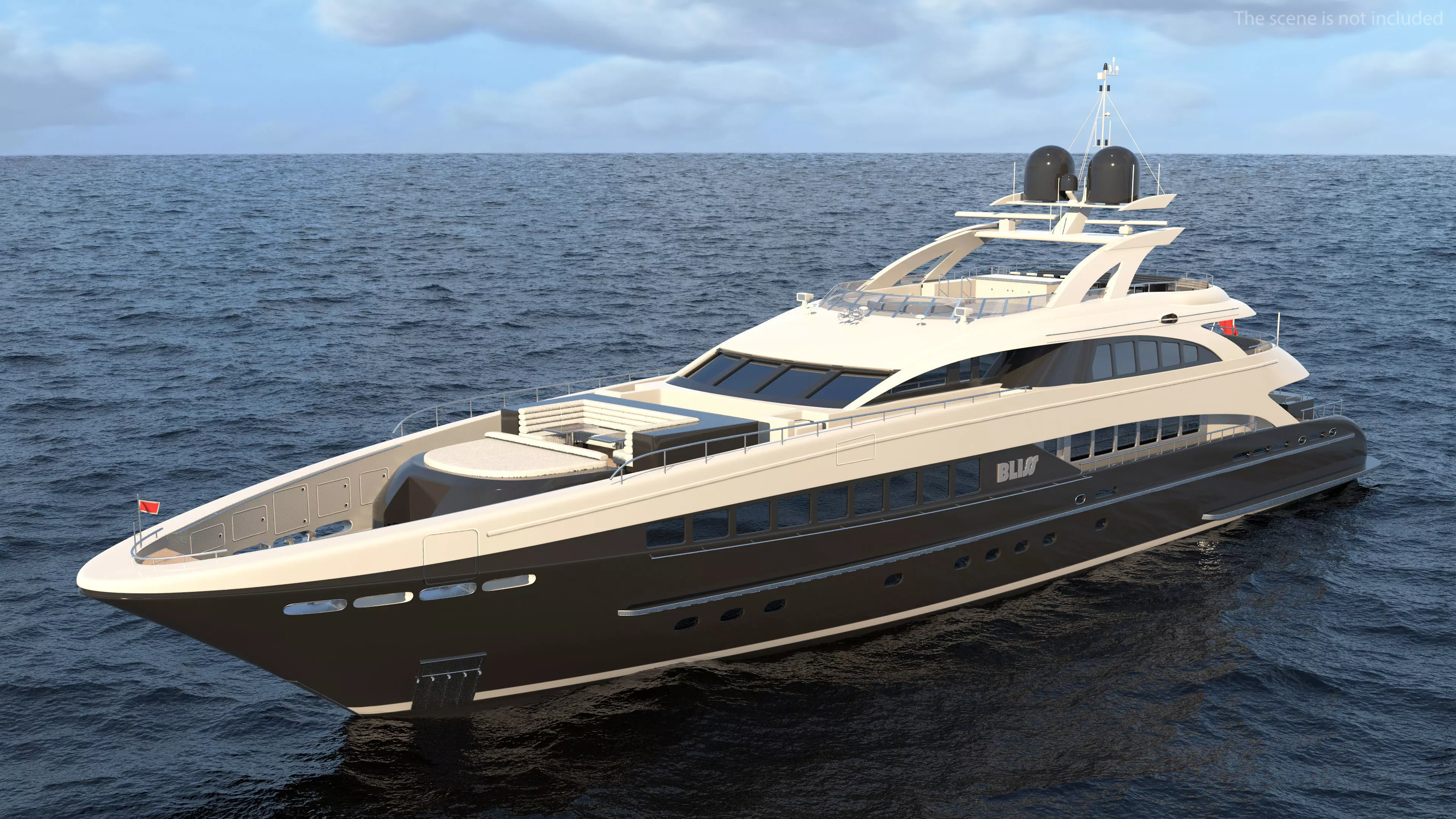 Bliss Motor Mega Yacht for Travel 3D model_0