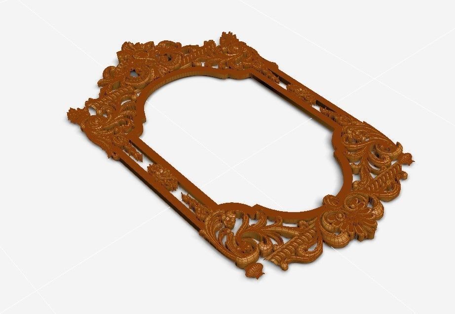 Classic wall frame Low-poly 3D model_8