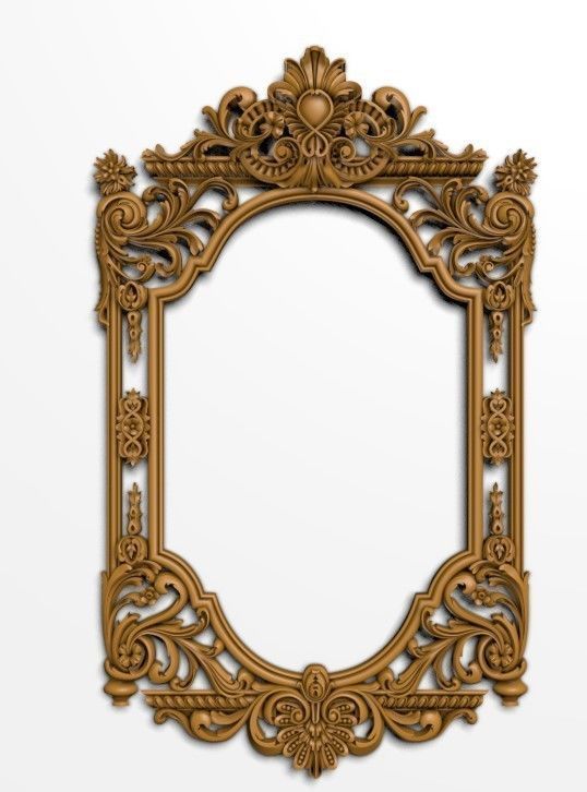 Classic wall frame Low-poly 3D model_5