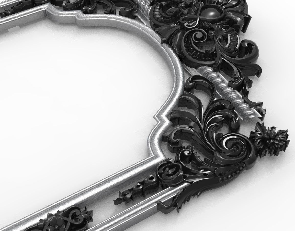 Classic wall frame Low-poly 3D model_4