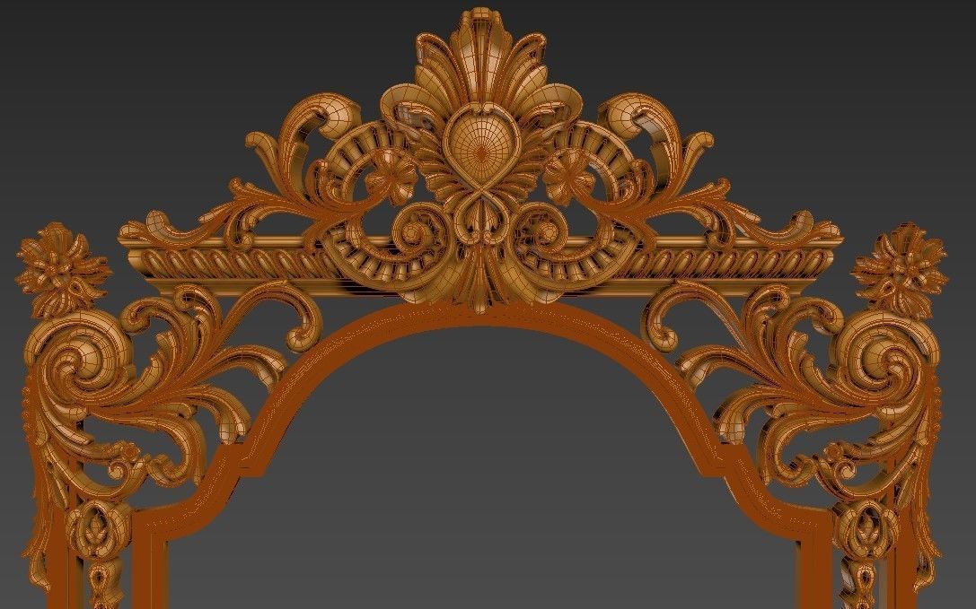 Classic wall frame Low-poly 3D model_7