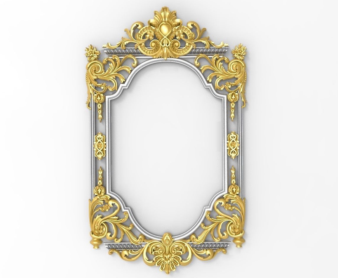 Classic wall frame Low-poly 3D model_3