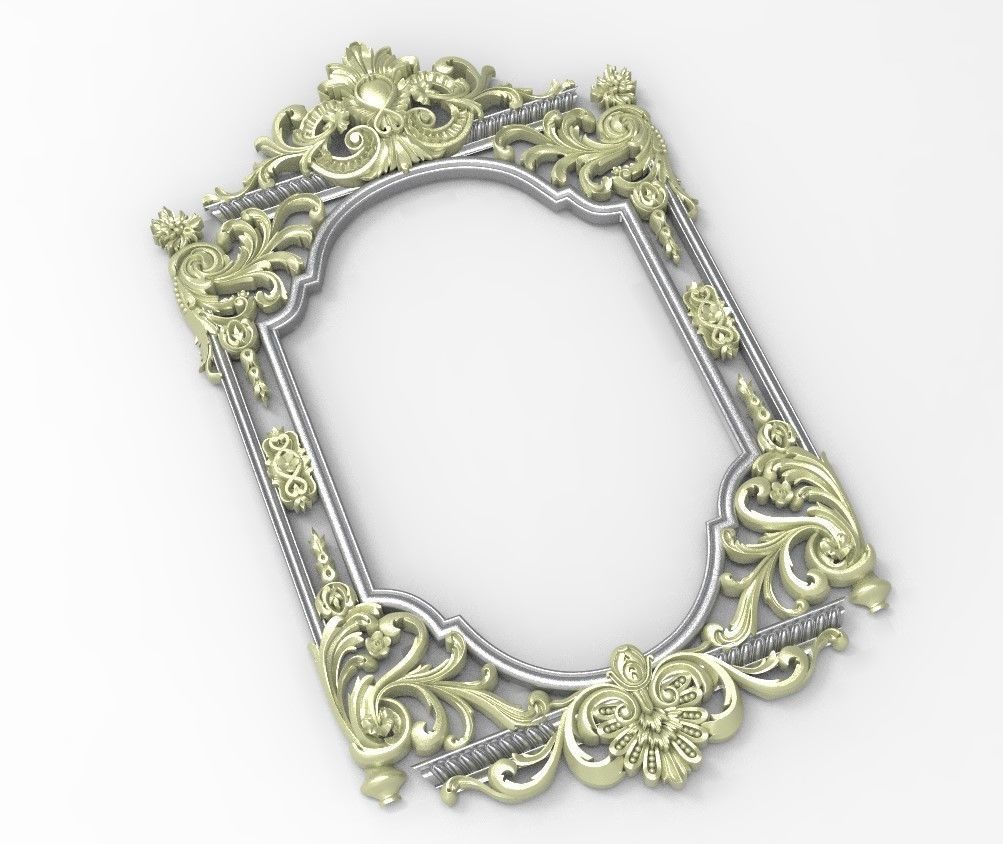 Classic wall frame Low-poly 3D model_1