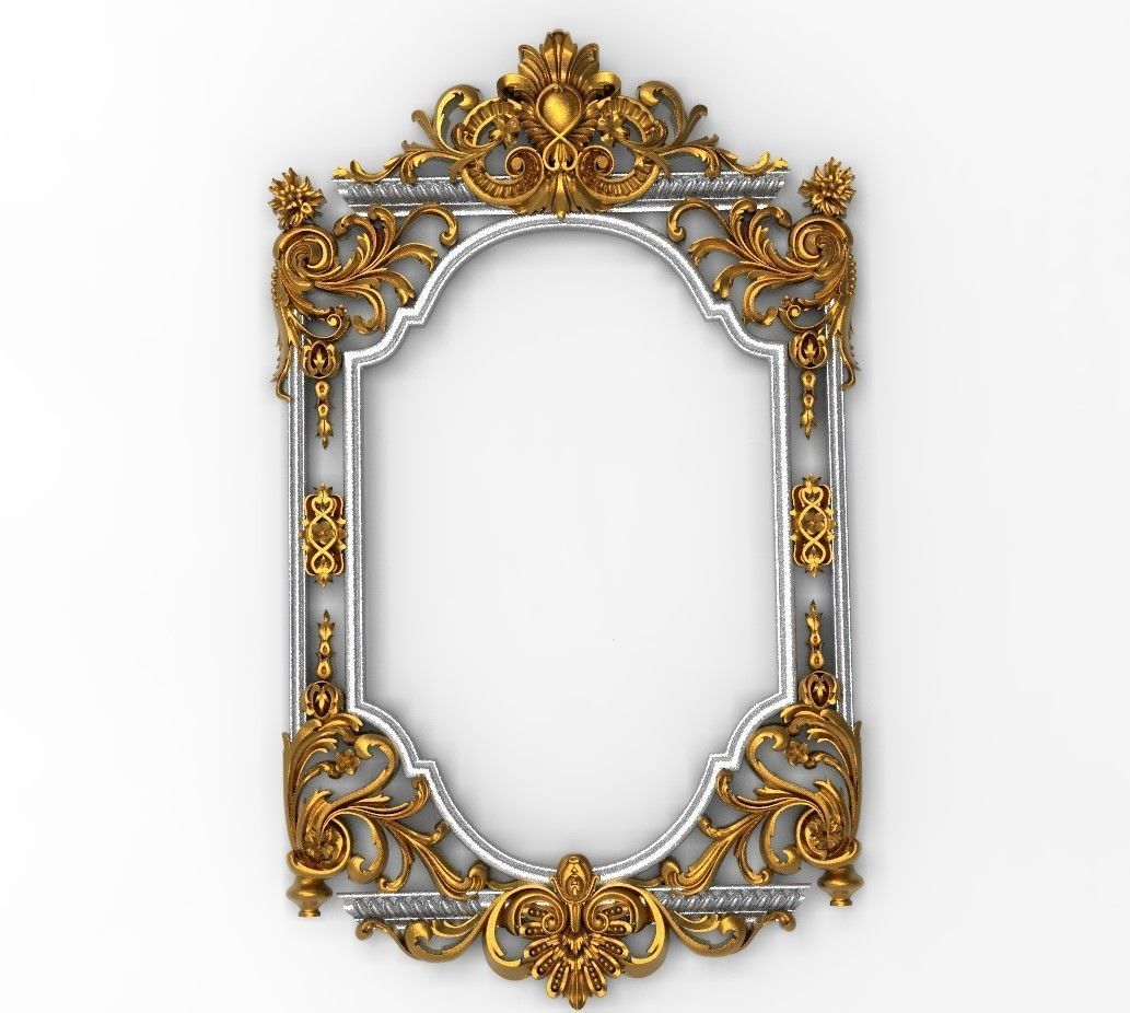 Classic wall frame Low-poly 3D model_6