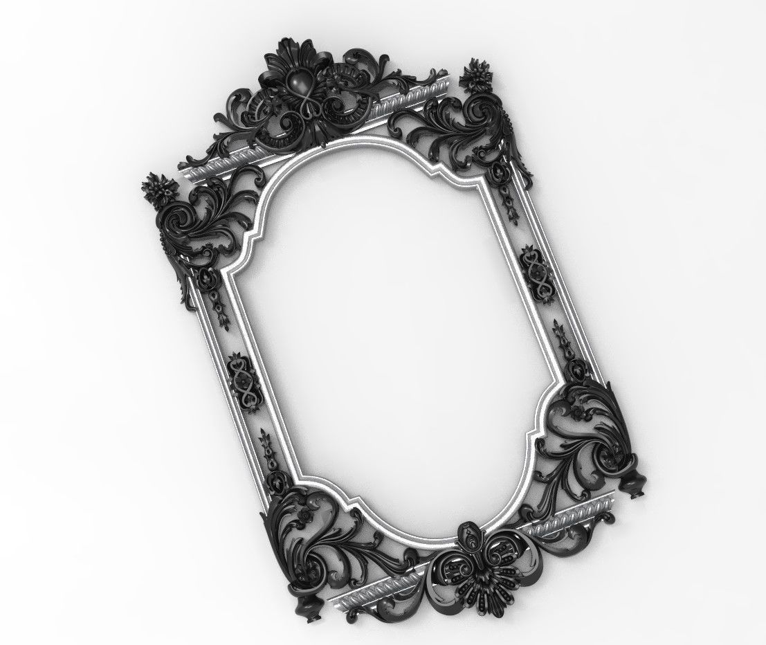 Classic wall frame Low-poly 3D model_2