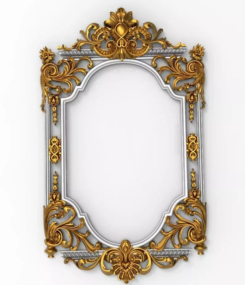 Classic wall frame Low-poly 3D model_0