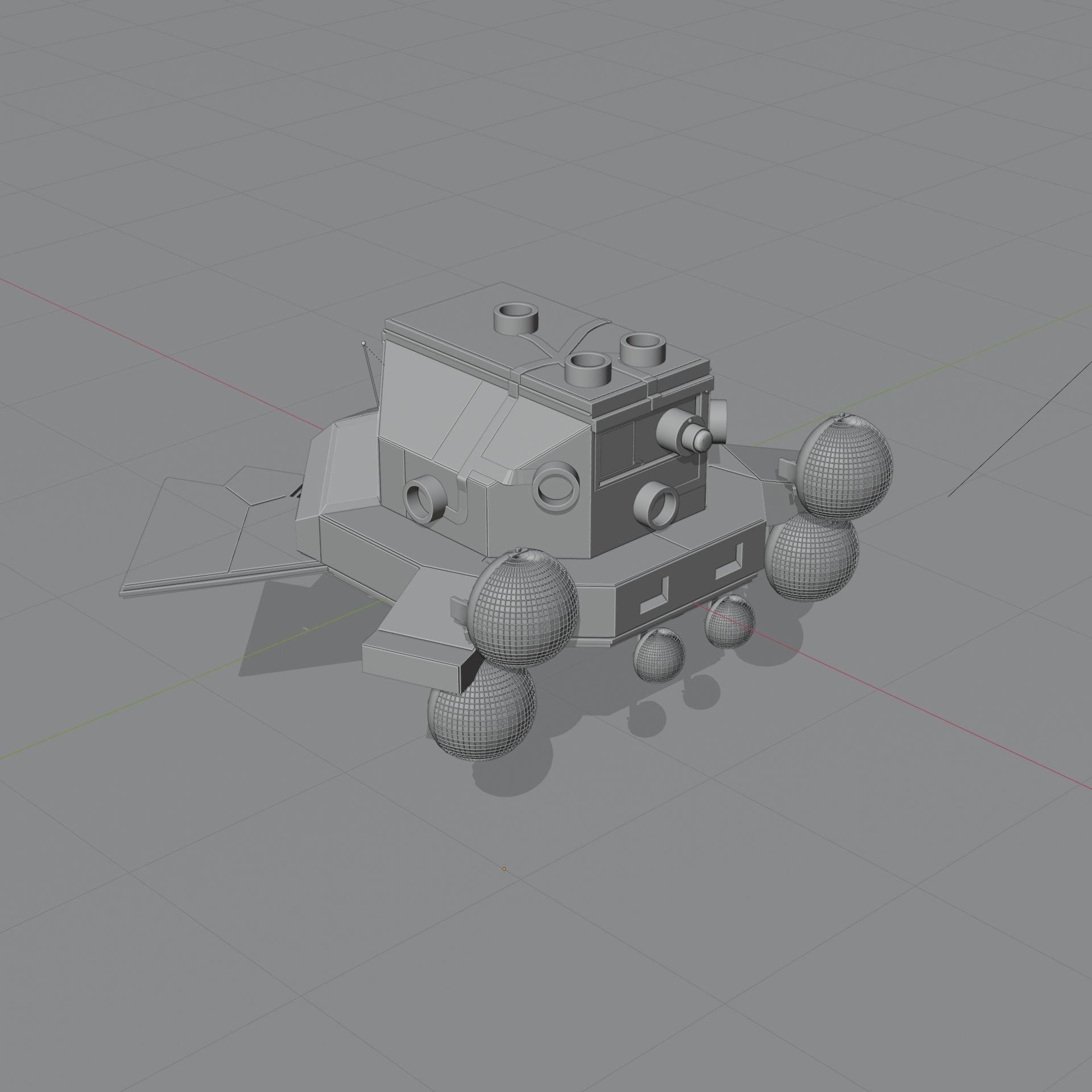 Drone Low-poly 3D model_7