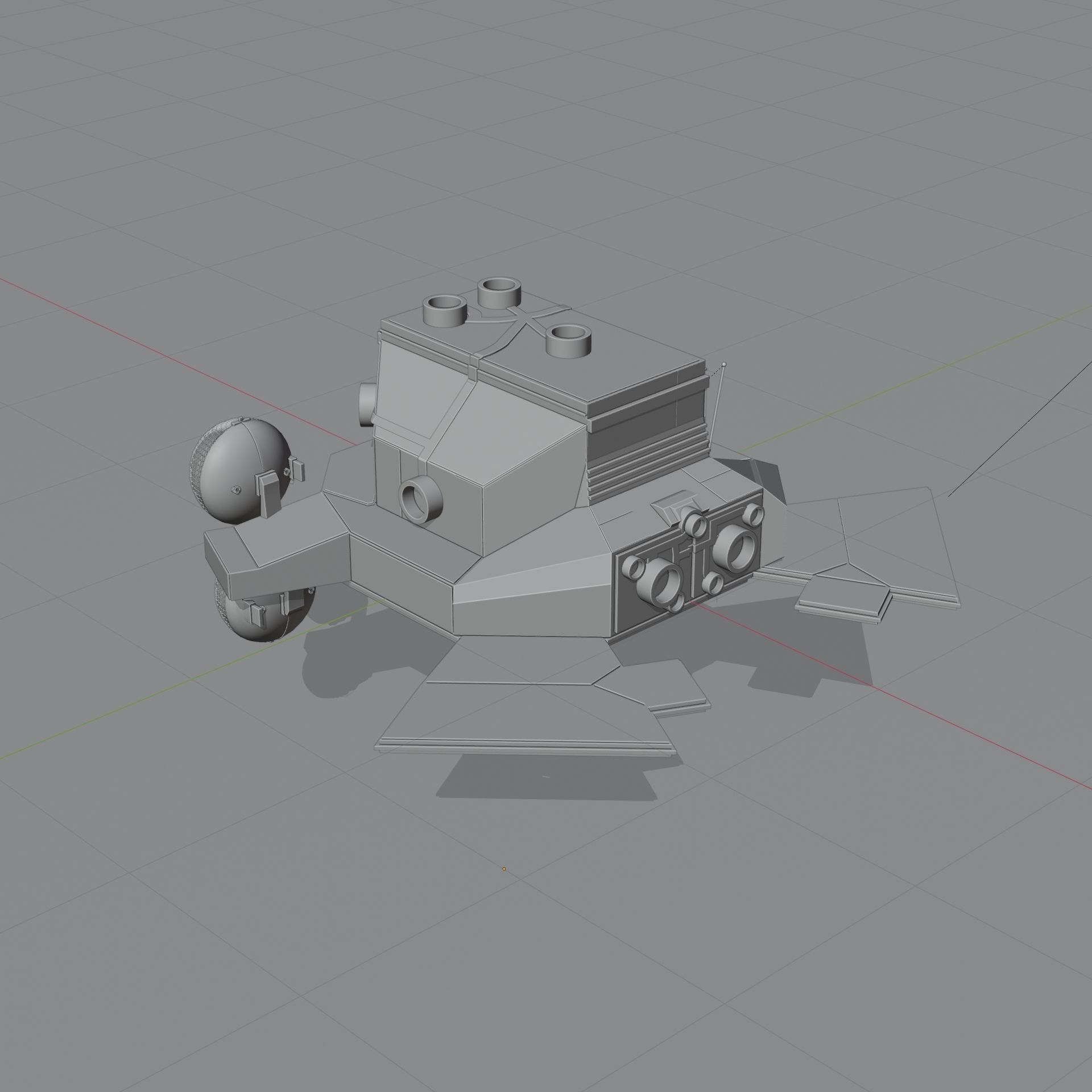 Drone Low-poly 3D model_9