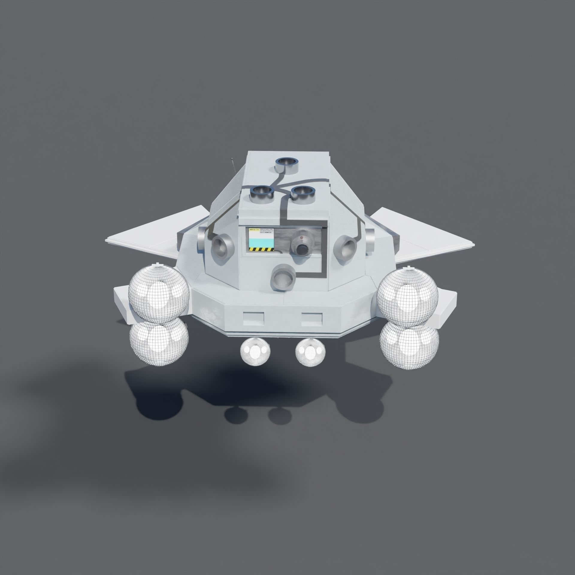 Drone Low-poly 3D model_6