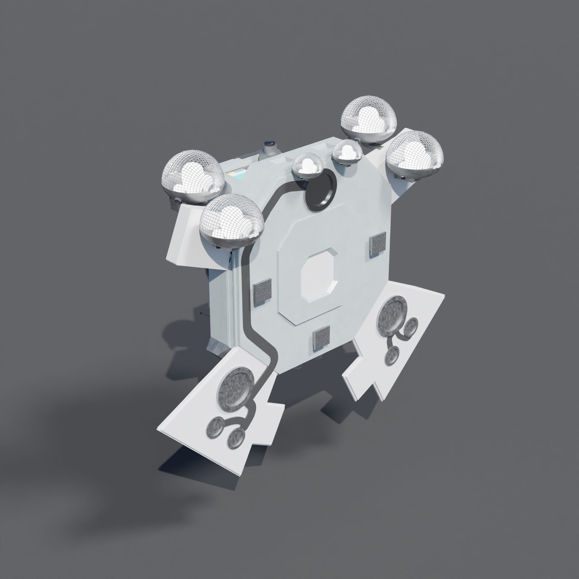 Drone Low-poly 3D model_5