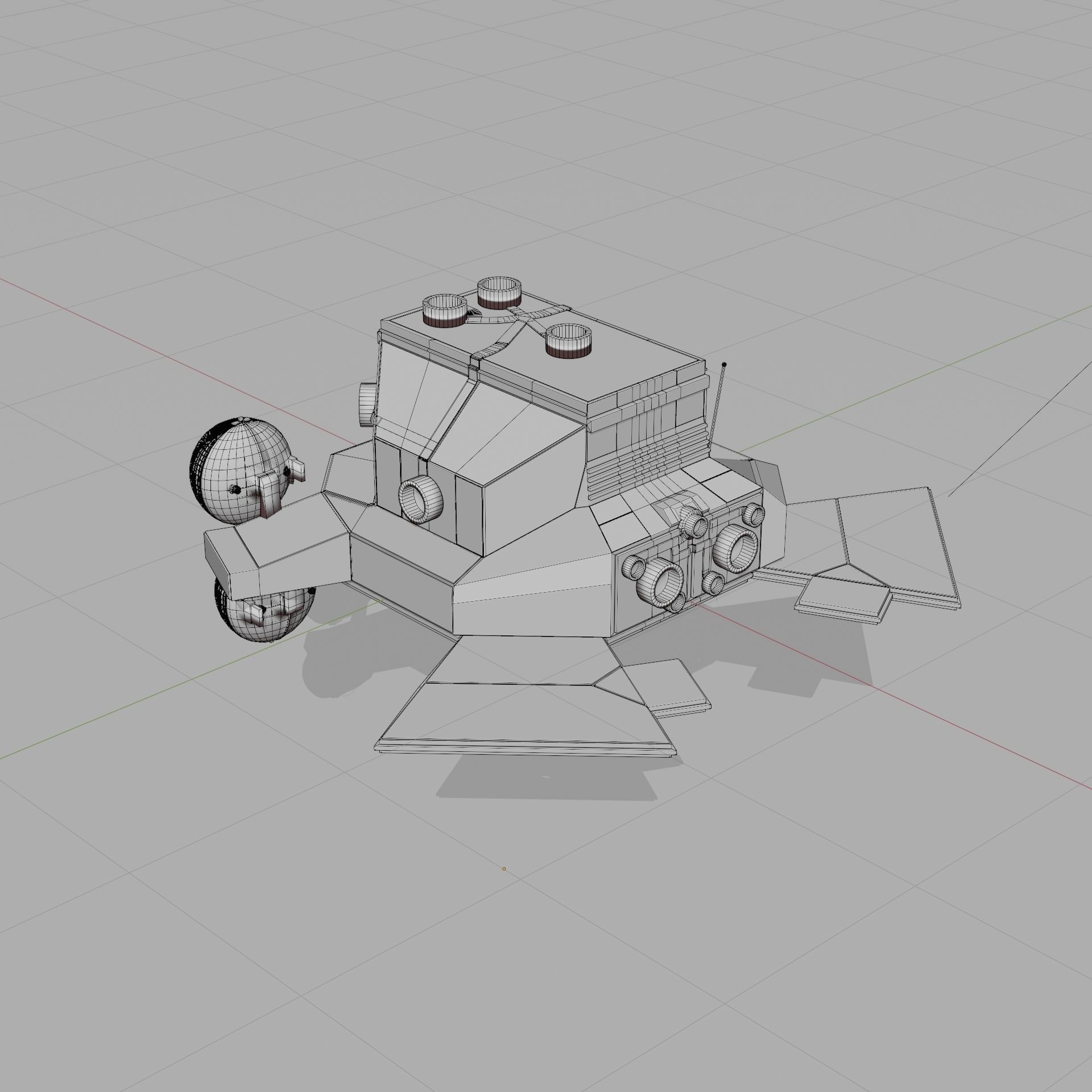 Drone Low-poly 3D model_16