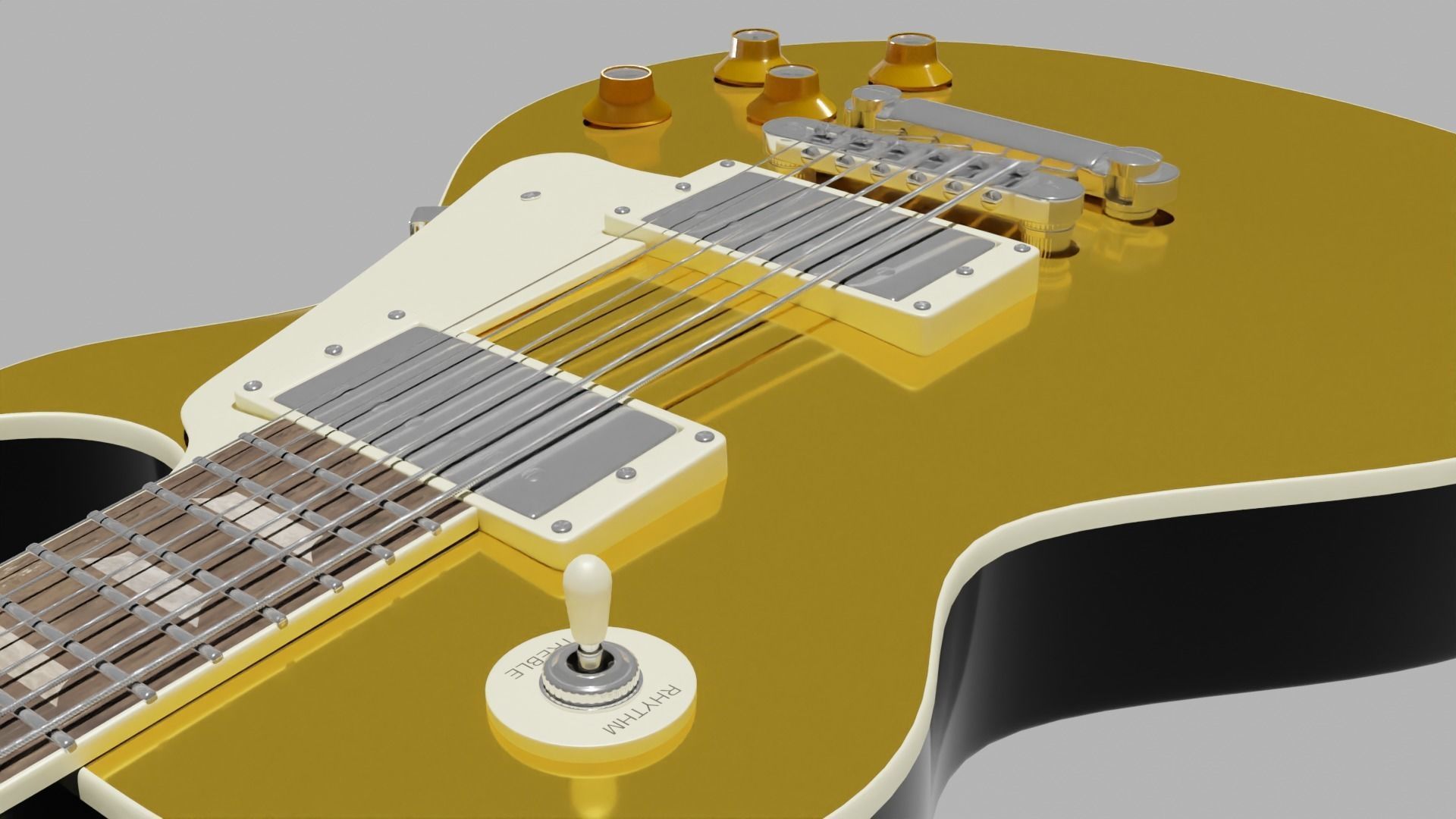 Les Paul Guitar High Quality Low-poly 3D model_6