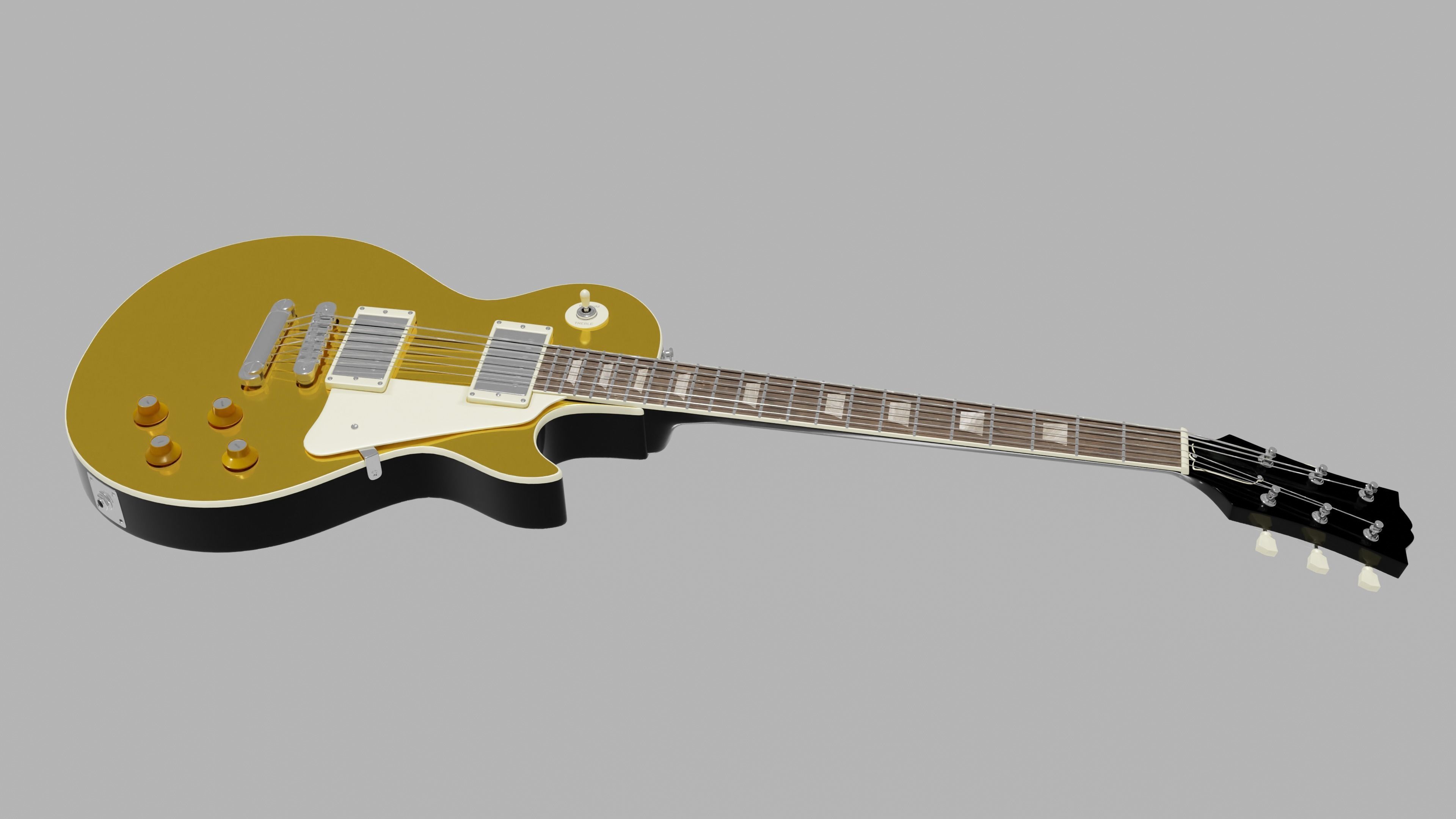 Les Paul Guitar High Quality Low-poly 3D model_1