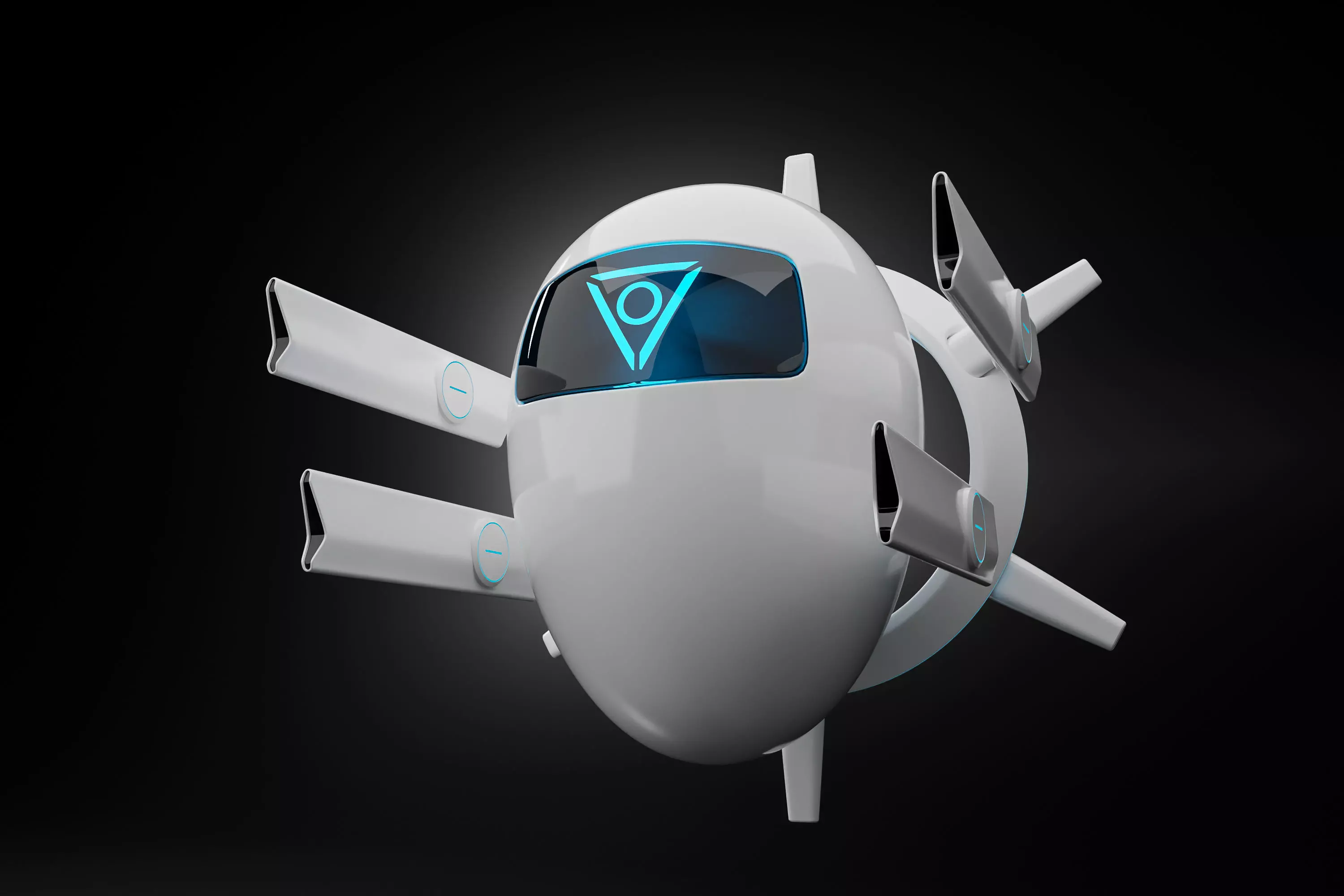 AI drone Low-poly 3D model_0