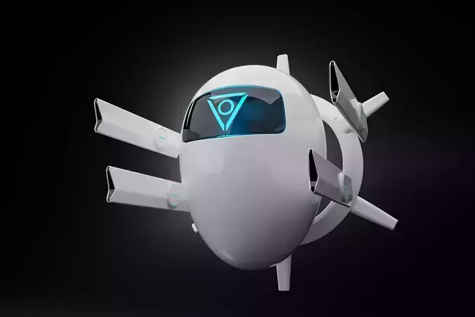 AI drone Low-poly 3D model