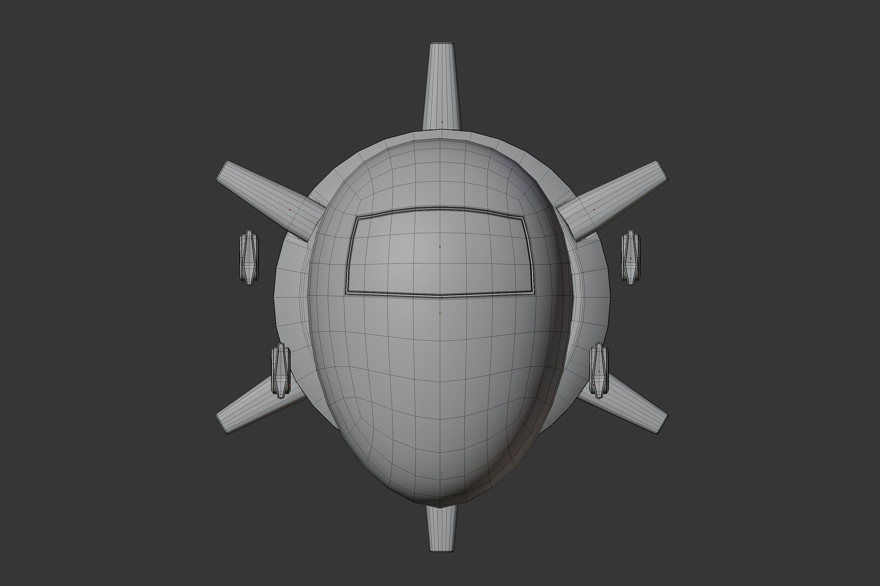 AI drone Low-poly 3D model_5