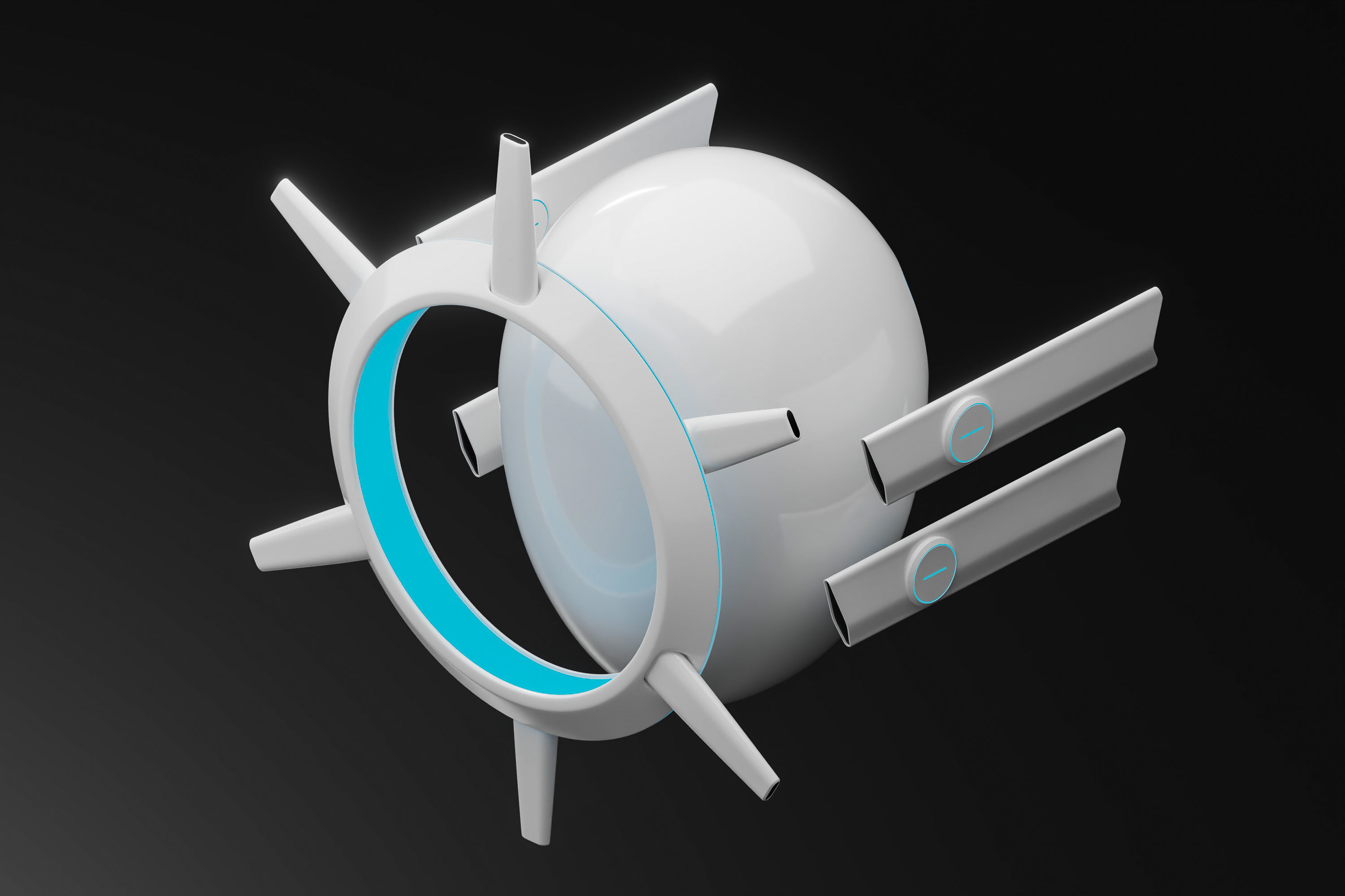 AI drone Low-poly 3D model_3