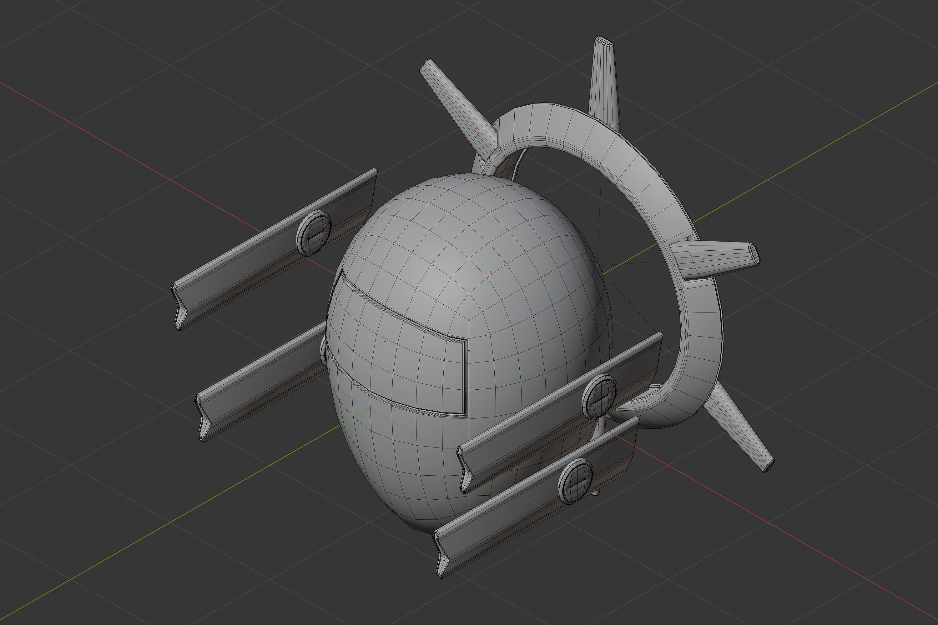 AI drone Low-poly 3D model_6