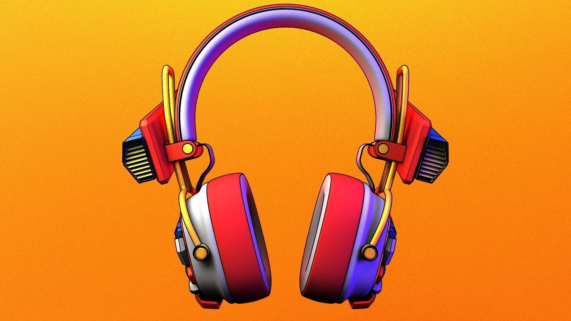 3D Headphone gundam  style 3D model_1
