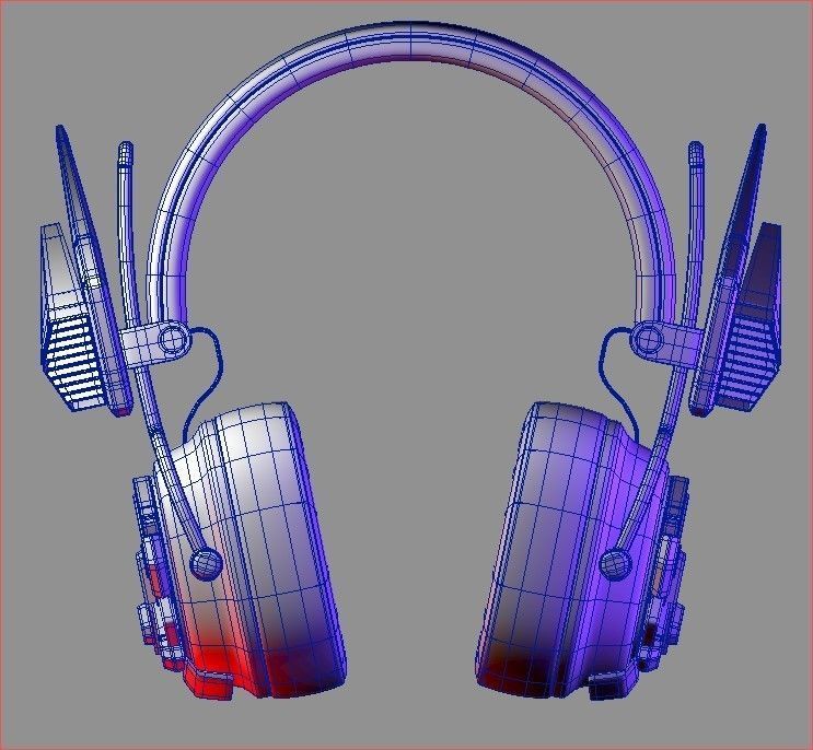 3D Headphone gundam  style 3D model_3