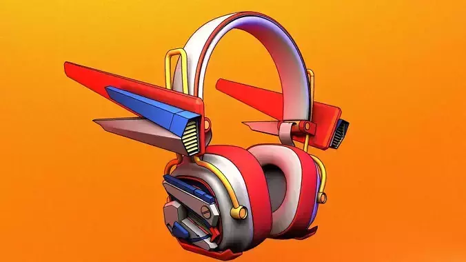 3D Headphone gundam  style 3D model