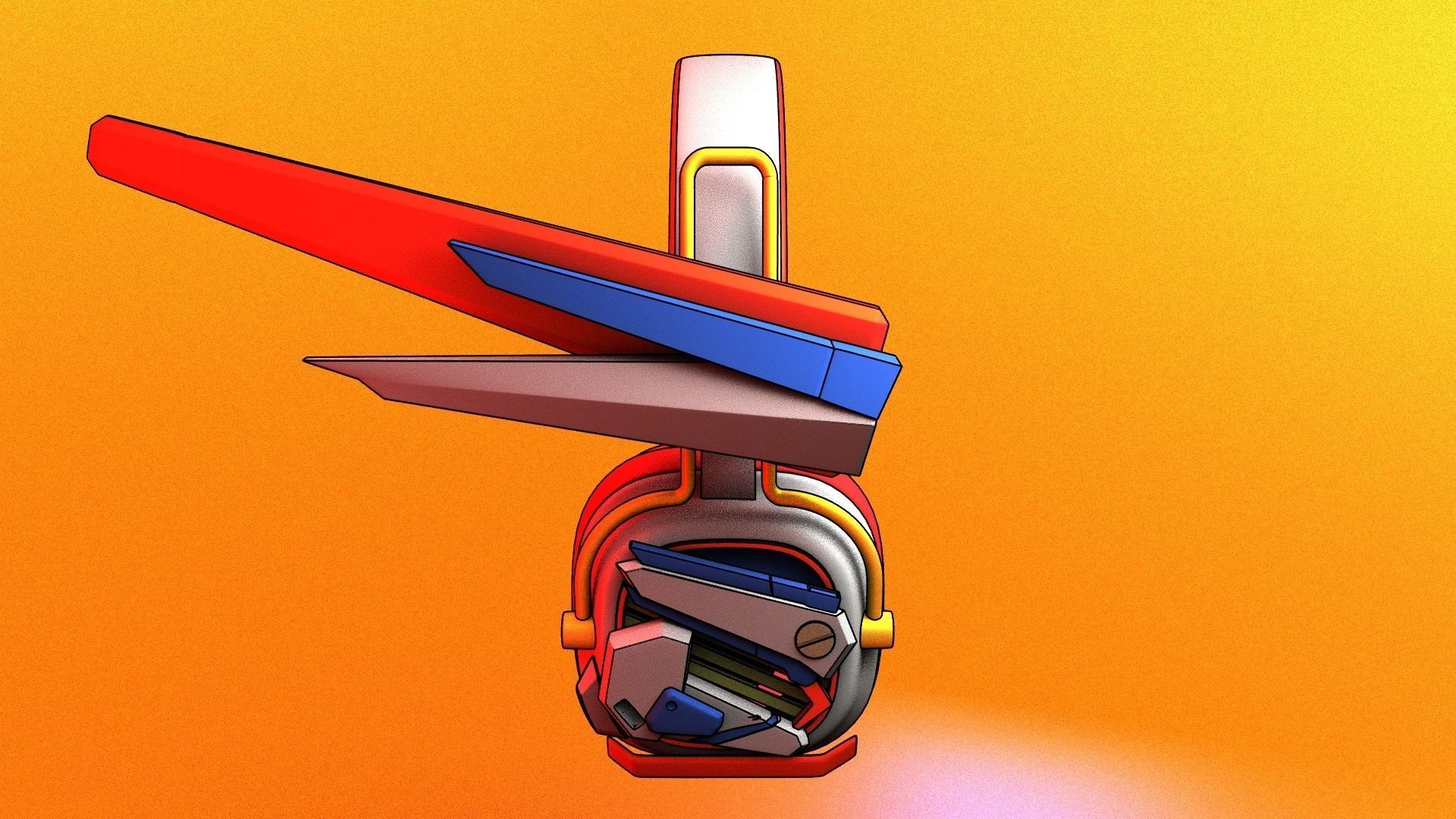 3D Headphone gundam  style 3D model_2