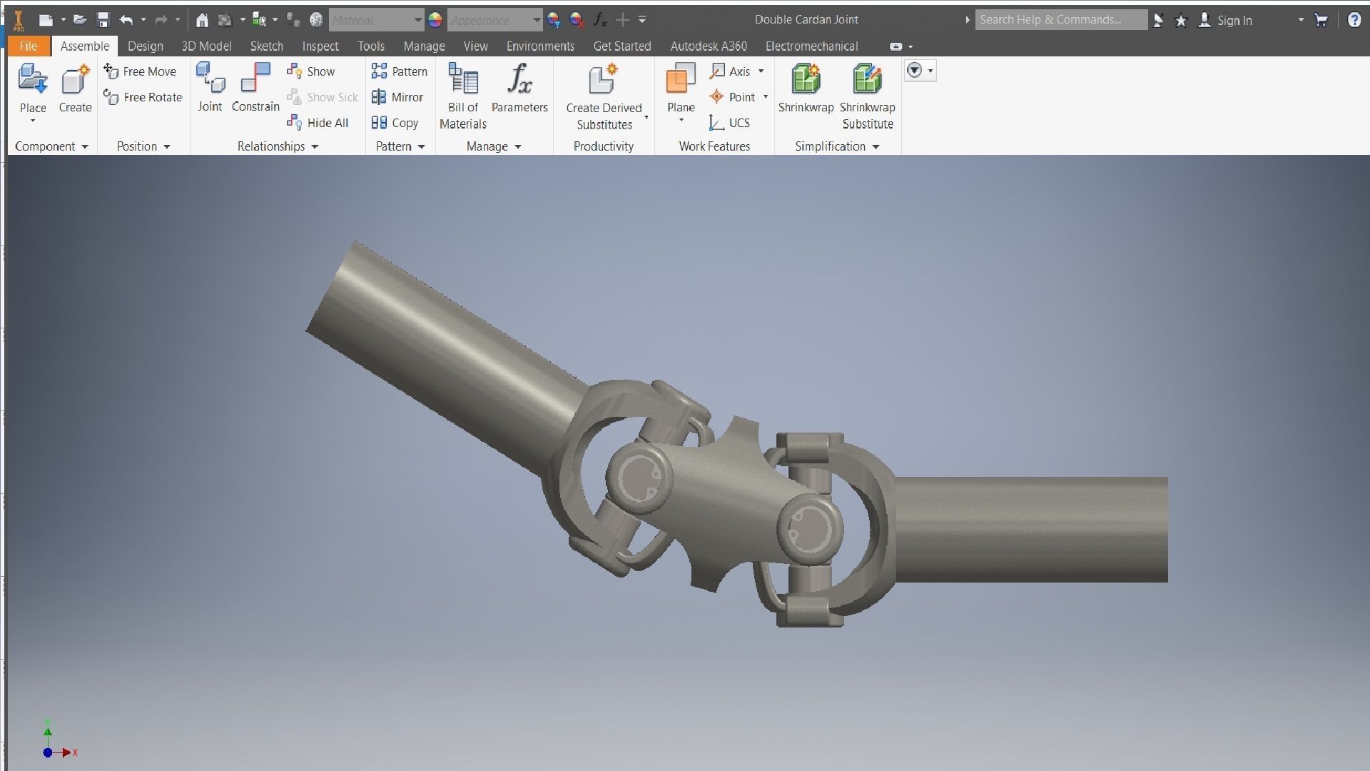 Double Cardan Joint 3D model_3