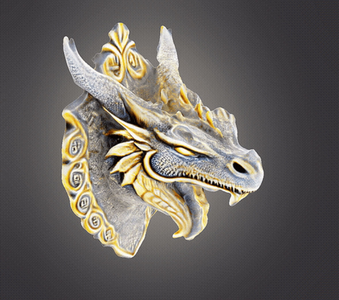 Dragon wall decor 3D print model_4