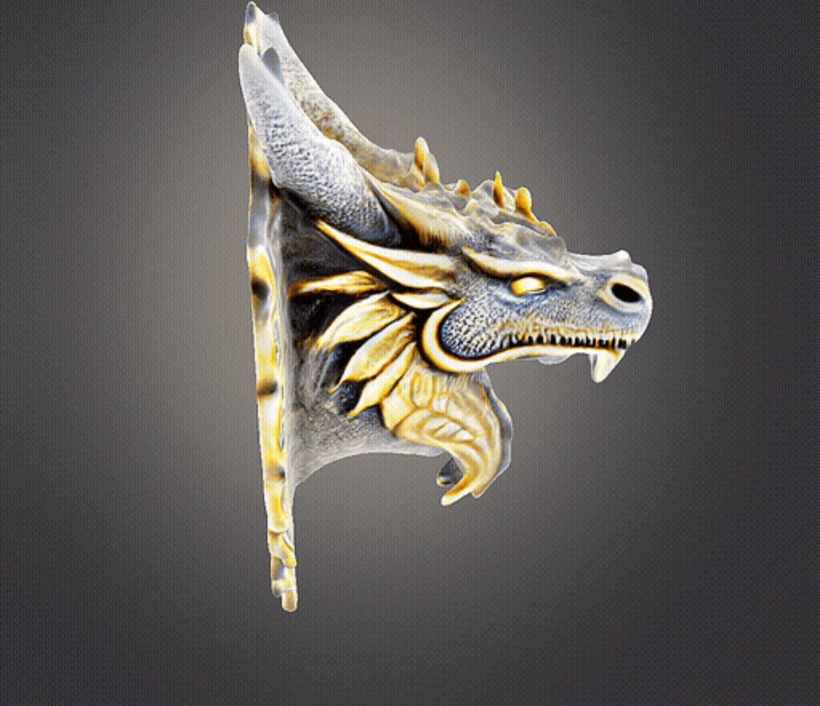 Dragon wall decor 3D print model_5