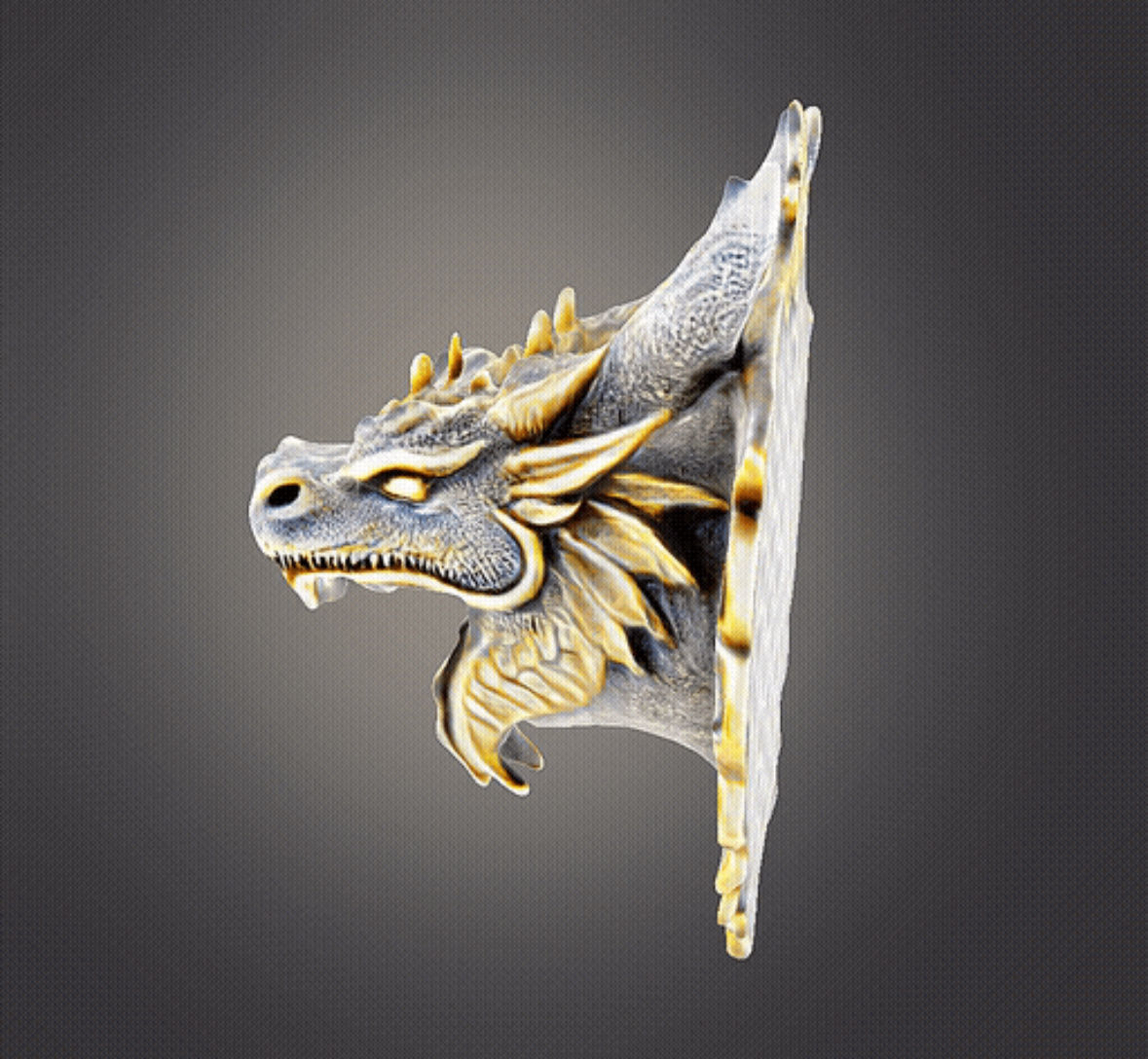 Dragon wall decor 3D print model_2