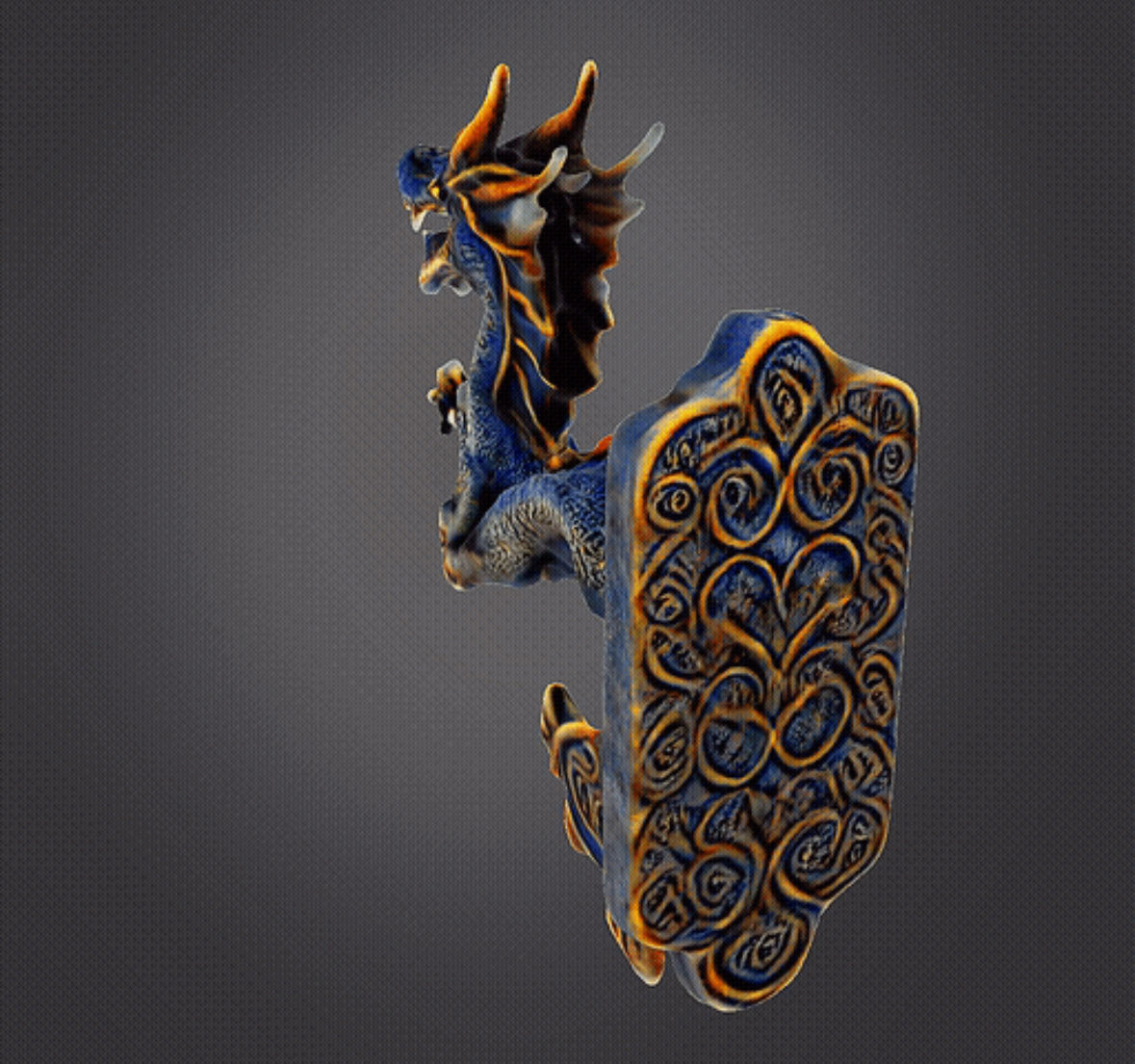 Dragon wall decor 3D print model_2