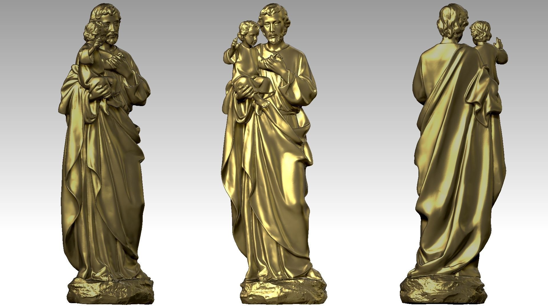 Saint Joseph Carrying Baby Jesus  3D print model_6