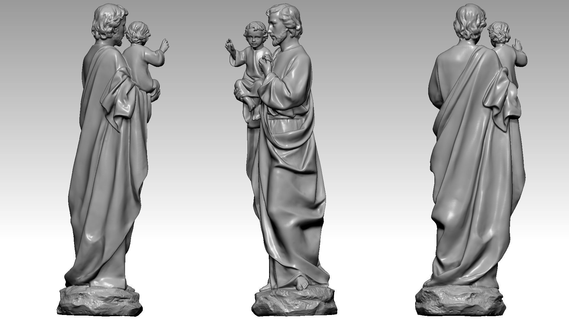 Saint Joseph Carrying Baby Jesus  3D print model_3