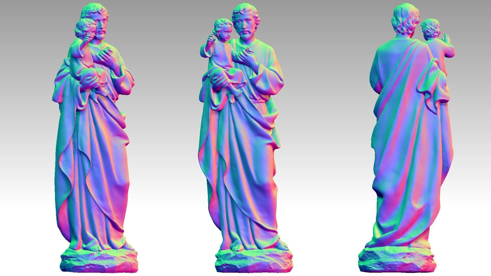 Saint Joseph Carrying Baby Jesus  3D print model_11
