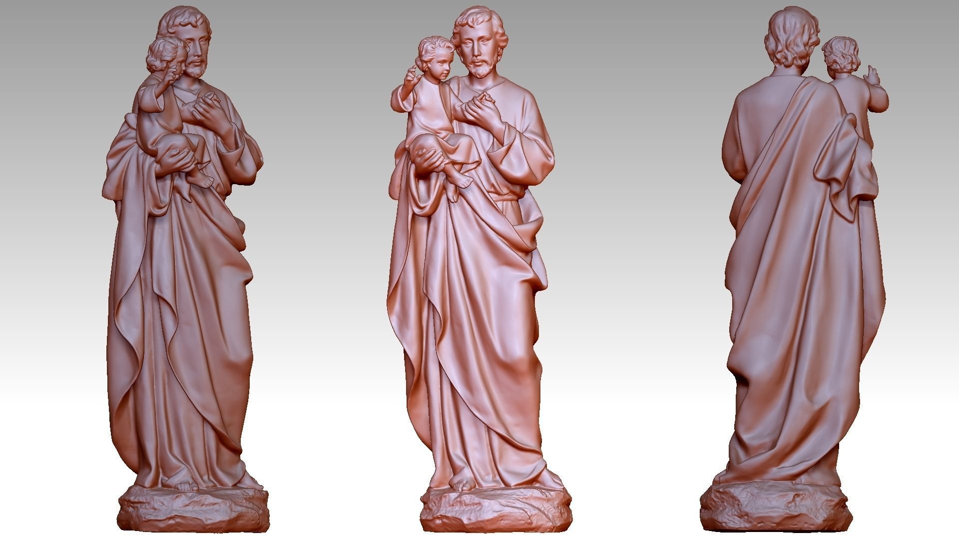 Saint Joseph Carrying Baby Jesus  3D print model_8