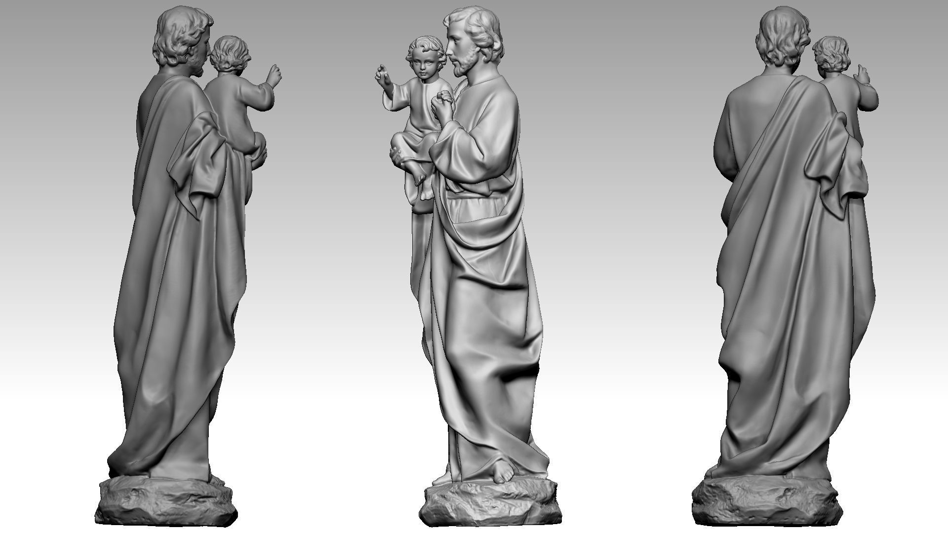 Saint Joseph Carrying Baby Jesus  3D print model_2