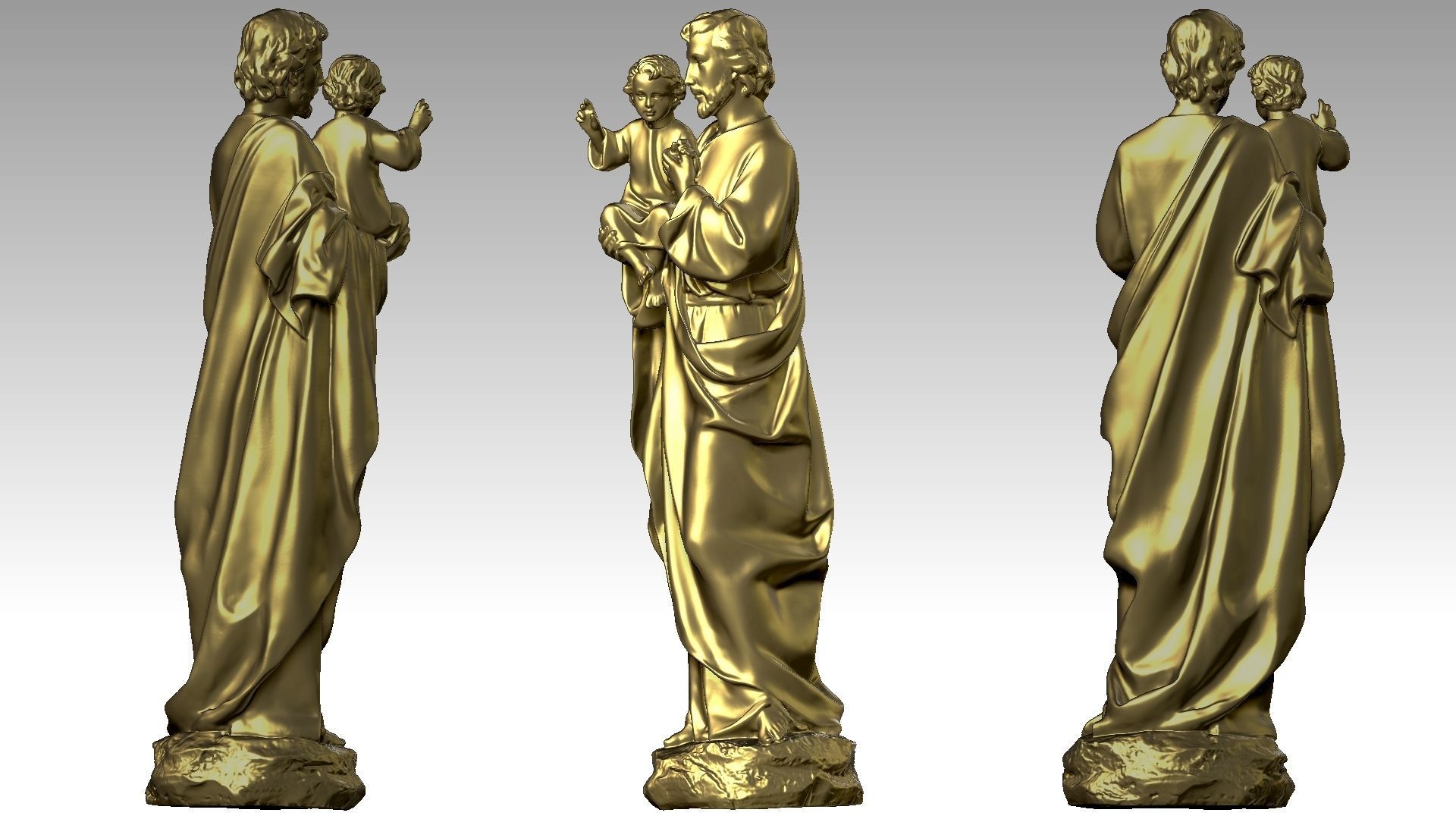 Saint Joseph Carrying Baby Jesus  3D print model_1
