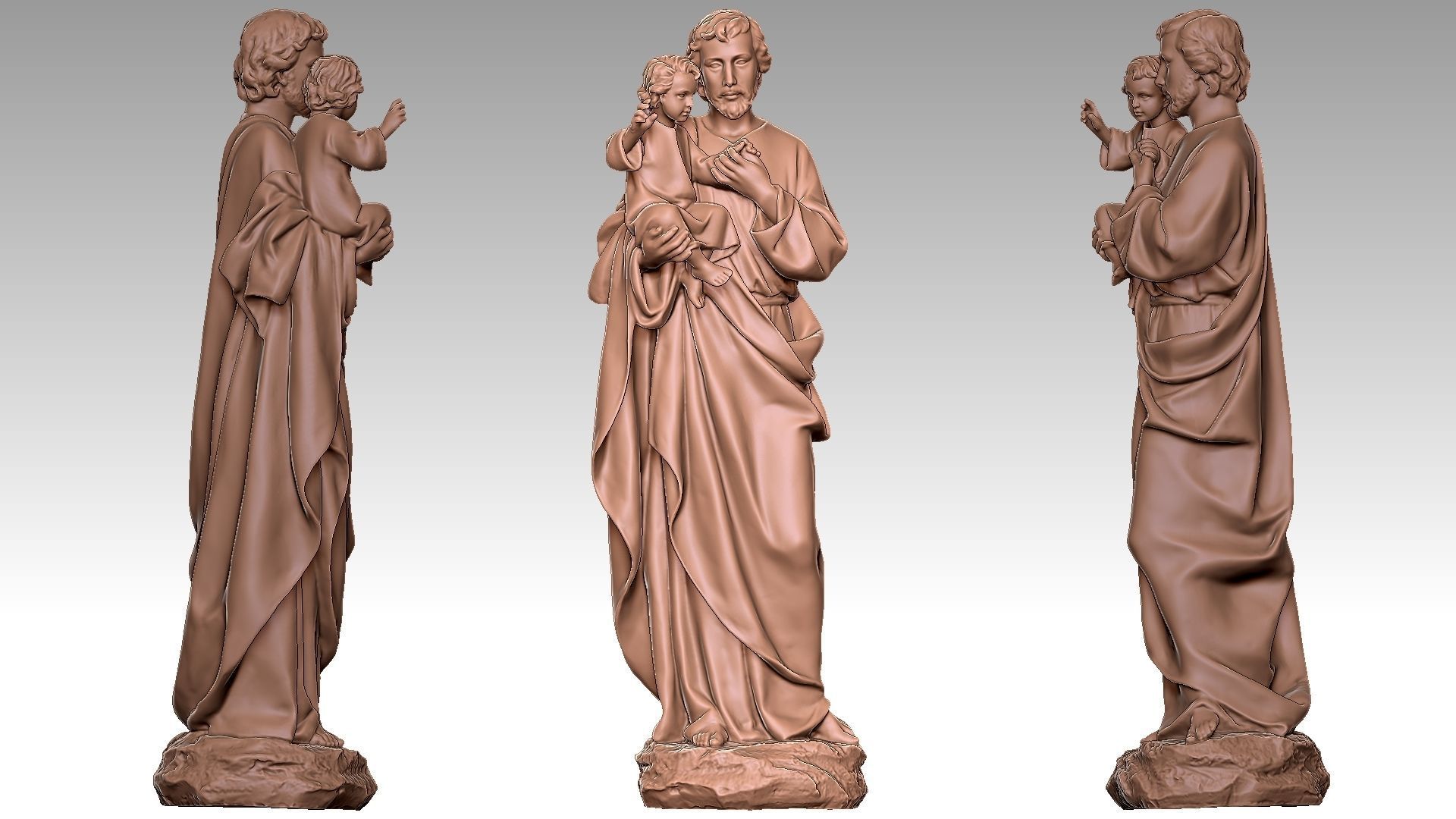 Saint Joseph Carrying Baby Jesus  3D print model_14