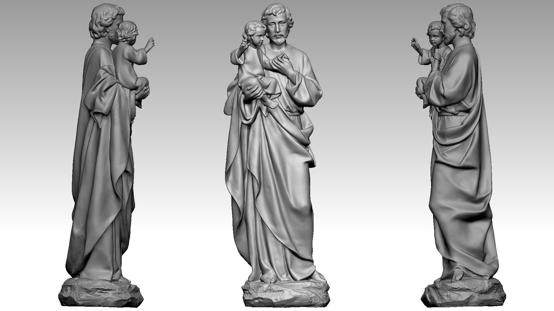 Saint Joseph Carrying Baby Jesus  3D print model_15