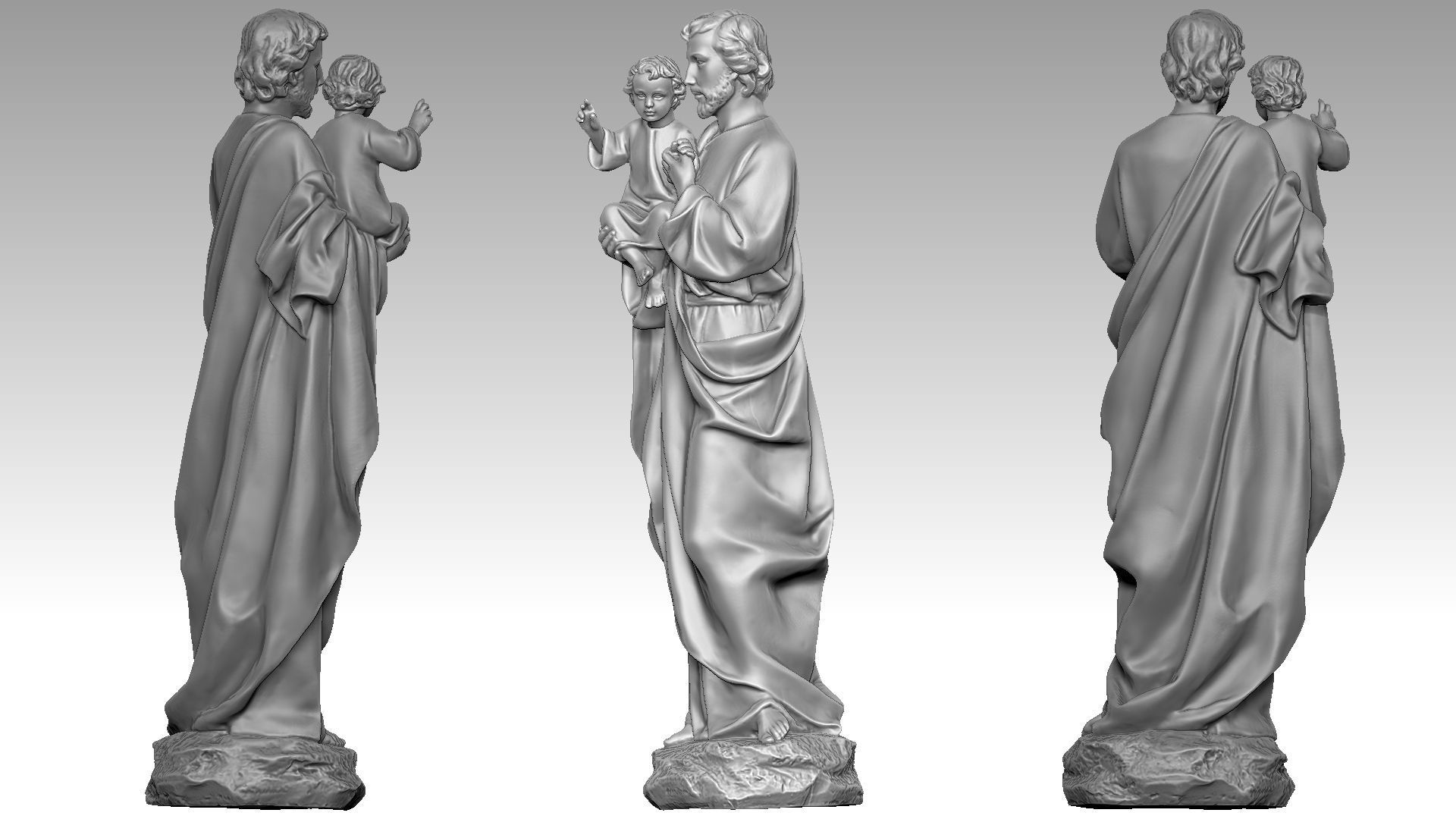 Saint Joseph Carrying Baby Jesus  3D print model_18