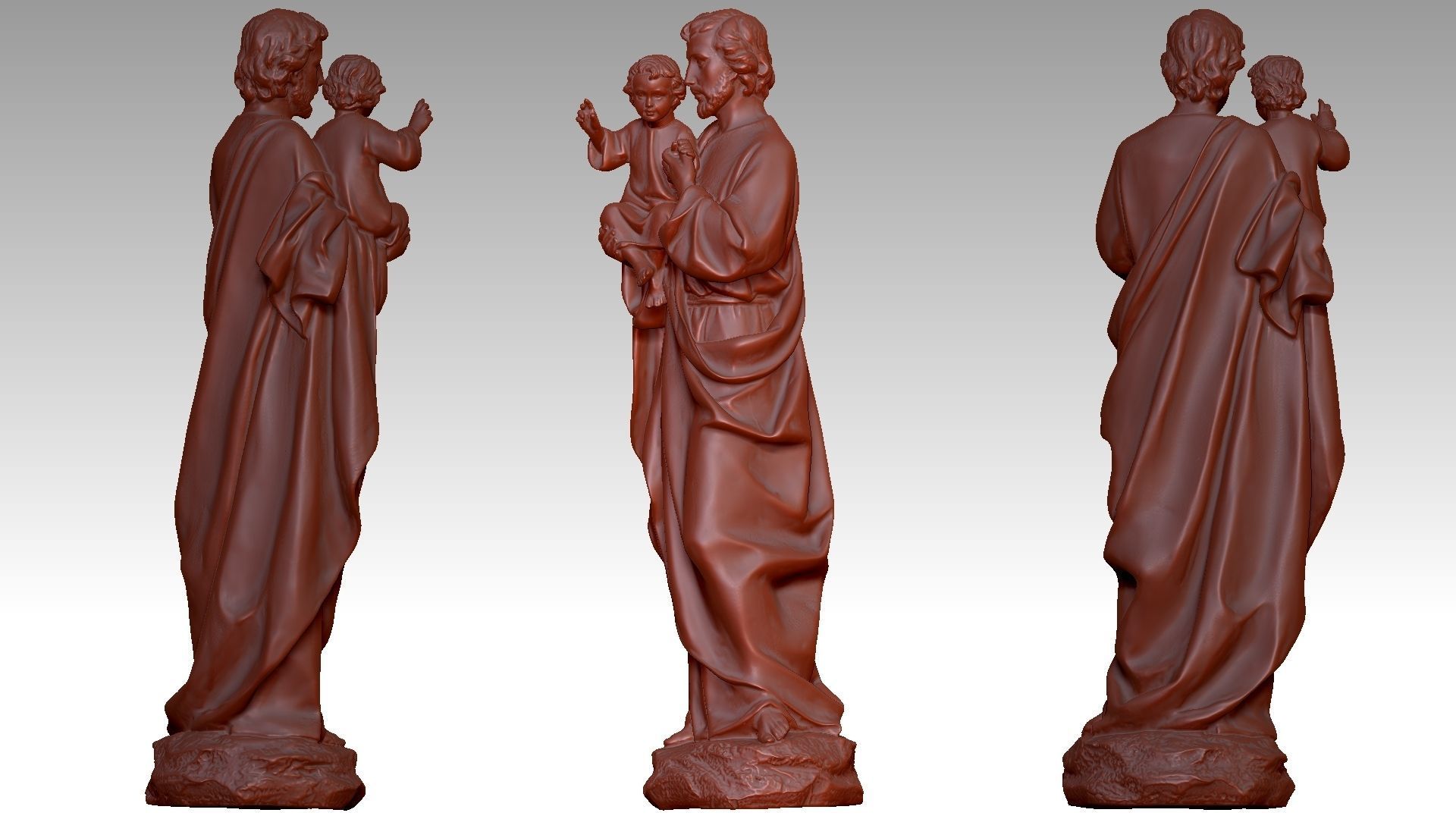 Saint Joseph Carrying Baby Jesus  3D print model_17