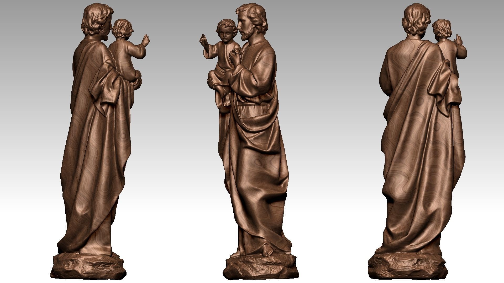 Saint Joseph Carrying Baby Jesus  3D print model_5