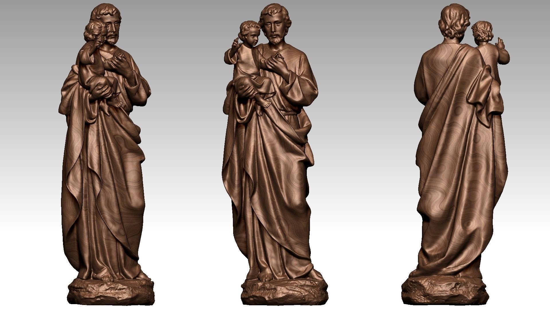 Saint Joseph Carrying Baby Jesus  3D print model_9