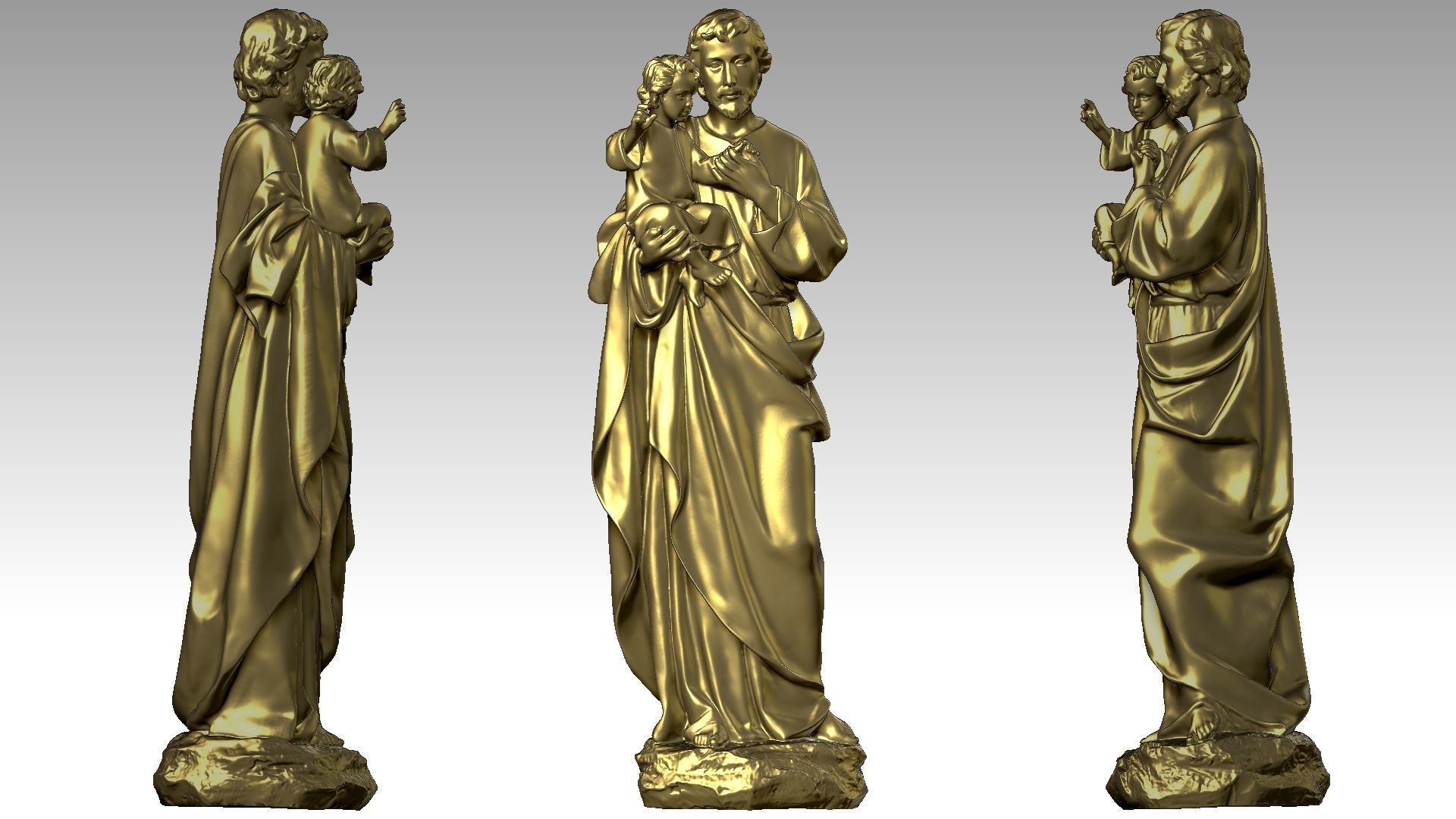 Saint Joseph Carrying Baby Jesus  3D print model_19