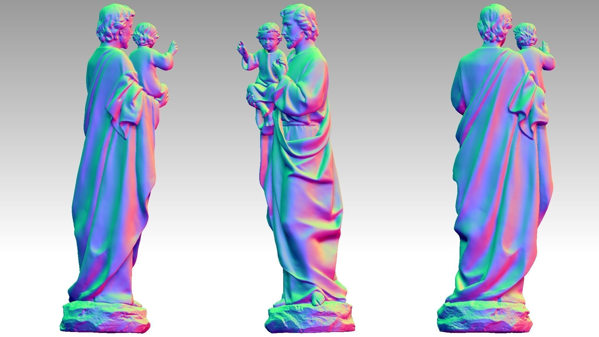 Saint Joseph Carrying Baby Jesus  3D print model_4