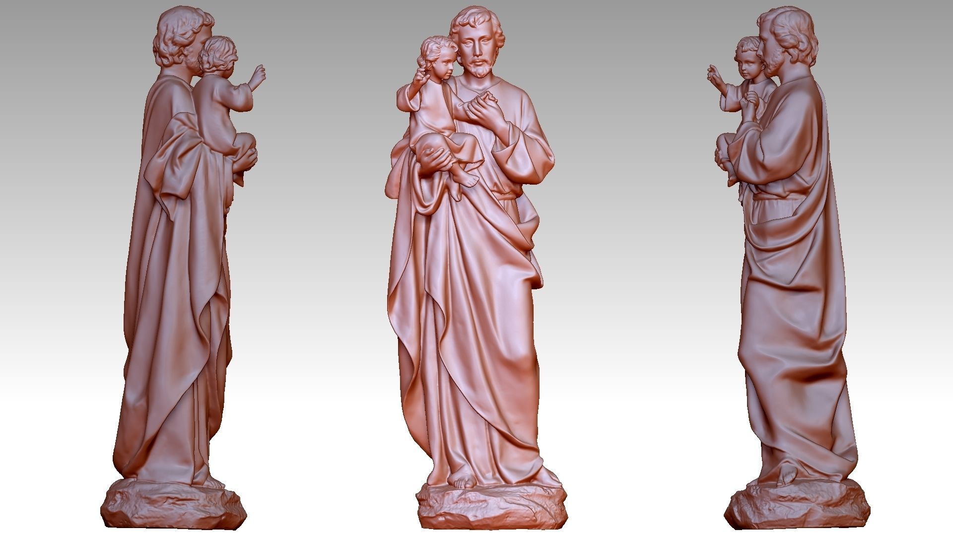 Saint Joseph Carrying Baby Jesus  3D print model_13