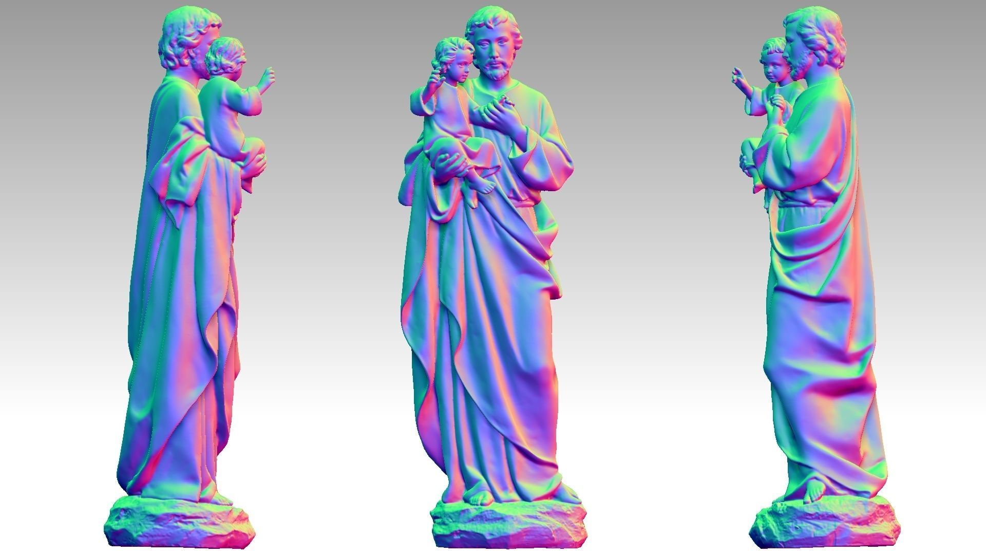 Saint Joseph Carrying Baby Jesus  3D print model_16